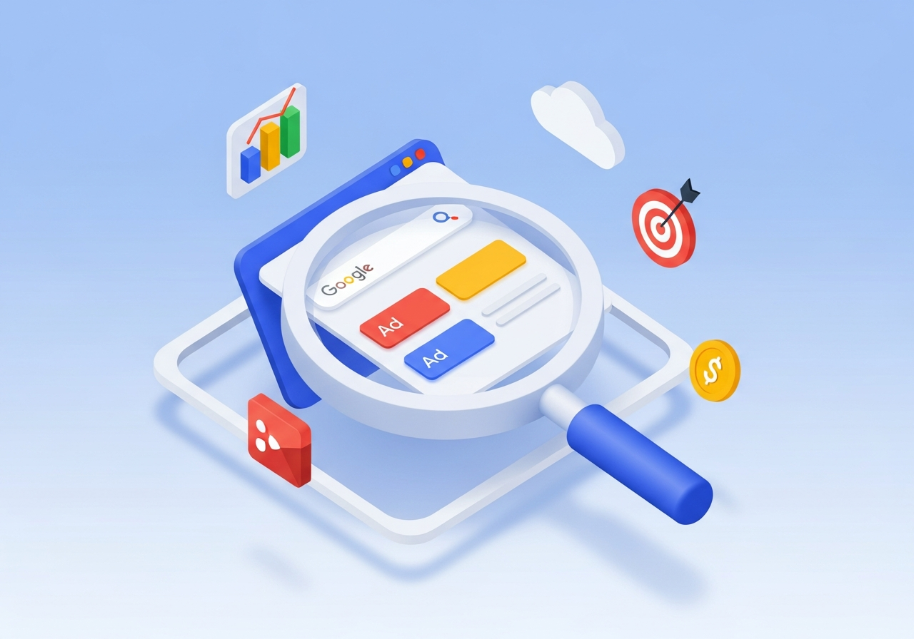 magnifier icon for search campaigns